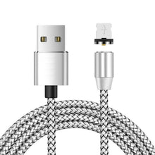 Load image into Gallery viewer, USB to 8 Pin Magnetic Metal Connector Nylon Two-color Braided Magnetic Charging Cable, Cable Length: 1m, 8 Pin