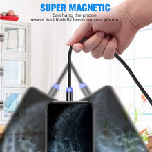 Load image into Gallery viewer, 2 in 1 USB to 8 Pin + Micro USB Magnetic Metal Interface Nylon Braided Charging Cable, Length: 1m, 1m