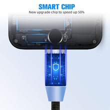 Load image into Gallery viewer, 2 in 1 USB to 8 Pin + Micro USB Magnetic Metal Interface Nylon Braided Charging Cable, Length: 1m, 1m