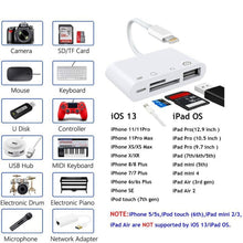 Load image into Gallery viewer, ZS-S1827 4 in 1 SD Card + TF Card + 8 Pin Charge + USB Interface to 8 Pin Interface Camera Reader Adapter, Support All iOS System