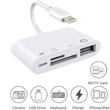 Load image into Gallery viewer, ZS-S1827 4 in 1 SD Card + TF Card + 8 Pin Charge + USB Interface to 8 Pin Interface Camera Reader Adapter, Support All iOS System