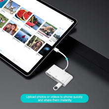 Load image into Gallery viewer, ZS-S1852 6 in 1 3 USB Female to 8 Pin Male OTG Camera Card Reader Adapter with SD &amp; TF Card &amp; 8 Pin Charging Interface, Support All iOS System