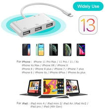 Load image into Gallery viewer, ZS-S1852 6 in 1 3 USB Female to 8 Pin Male OTG Camera Card Reader Adapter with SD &amp; TF Card &amp; 8 Pin Charging Interface, Support All iOS System