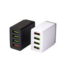Load image into Gallery viewer, 2 in 1 1m USB to 8 Pin Data Cable + 30W QC 3.0 4 USB Interfaces Mobile Phone Tablet PC Universal Quick Charger Travel Charger Set, US Plug, 8 Pin Set US Plug