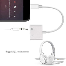 Load image into Gallery viewer, ZS-KL21804 2 in 1 8 Pin to 3.5mm Audio + 8 Pin Charging Interface, Earphone Adapter, Suitable for All IOS Systems