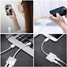 Load image into Gallery viewer, ZS-KL21804 2 in 1 8 Pin to 3.5mm Audio + 8 Pin Charging Interface, Earphone Adapter, Suitable for All IOS Systems