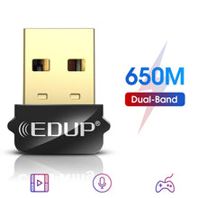 Load image into Gallery viewer, EDUP EP-AC1651 USB WIFI Adapter 650Mbps Dual Band 5G/2.4GHz External Wireless Network Card Wifi Dongle Receiver for Laptop Windows MacOS