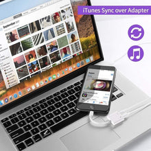 Load image into Gallery viewer, ZS-S1802 2 in 1 8 Pin Male to 8 Pin Charging + 8 Pin Audio Female Connector Earphone Adapter, Support Calls &amp; Wire Control, Compatible with All IOS System