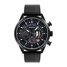 Load image into Gallery viewer, SANDA 5010P Six-Pin Cool Big Dial Waterproof Three-Eye Men Watch Leather Strap Fashion Trend Men Watch