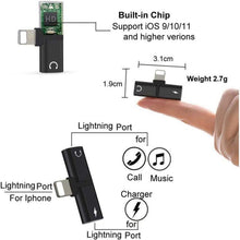 Load image into Gallery viewer, Zs-18182 2 PCS 2 in 1 8 Pin Male to 8 Pin Charging + 8 Pin Audio Female Connector Earphone Adapter, Supports Call &amp; Volume Control, Compatible with IOS 13 System