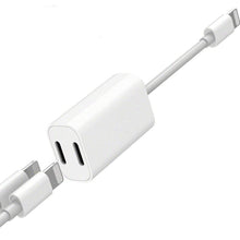 Load image into Gallery viewer, ZS-S1801 2 in 1 8 Pin Male to 8 Pin Charging + 8 Pin Audio Female Connector Earphone Adapter, Support Calls, Compatible with IOS 13 System