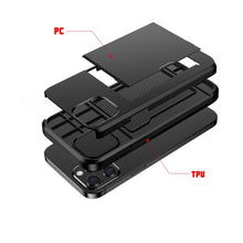 Load image into Gallery viewer, For iPhone 12 5.4 Shockproof Rugged Armor Protective Case with Card Slot, For iPhone 12 mini