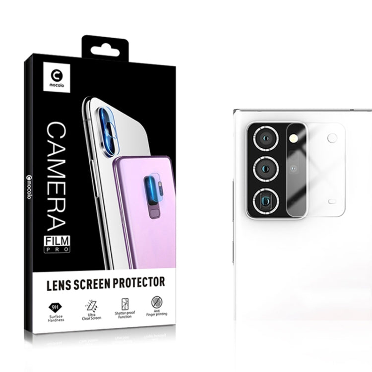 2pcs mocolo 0.15mm 9H 2.5D Round Edge Rear Camera Lens Tempered Glass Film, For Samsung Galaxy Note 20, For Samsung Galaxy Note20 Ultra