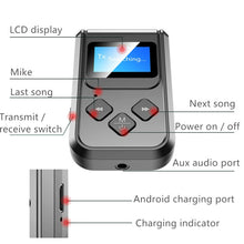Load image into Gallery viewer, T15 2 in 1 Bluetooth 5.0 Music Receiver Transmitter with Screen