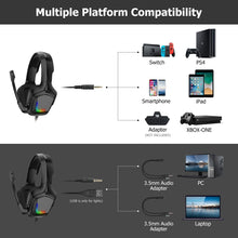 Load image into Gallery viewer, ONIKUMA K20 PS4 Headset Stereo Gaming Headset with Microphone/LED Light for XBox One/Laptop Tablet