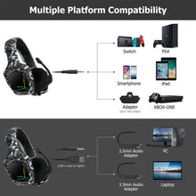 Load image into Gallery viewer, ONIKUMA K20 PS4 Surround Sound Bass PC Gamer Headphone with Microphone, RGB Light