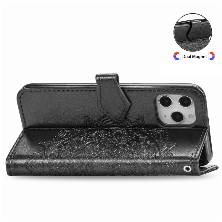 Mandala Flower Embossed Horizontal Flip Leather Case with Bracket / Card Slot / Wallet / Lanyard, For iPhone 12 Pro Max, For iPhone 12 / 12 Pro, For iPhone 12 mini