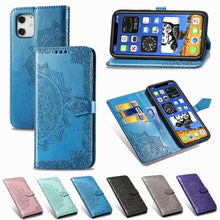 Load image into Gallery viewer, Mandala Flower Embossed Horizontal Flip Leather Case with Bracket / Card Slot / Wallet / Lanyard, For iPhone 12 Pro Max, For iPhone 12 / 12 Pro, For iPhone 12 mini