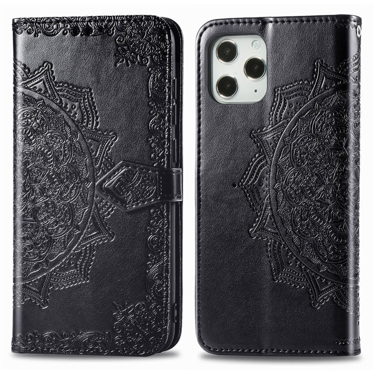 Mandala Flower Embossed Horizontal Flip Leather Case with Bracket / Card Slot / Wallet / Lanyard, For iPhone 12 Pro Max, For iPhone 12 / 12 Pro, For iPhone 12 mini