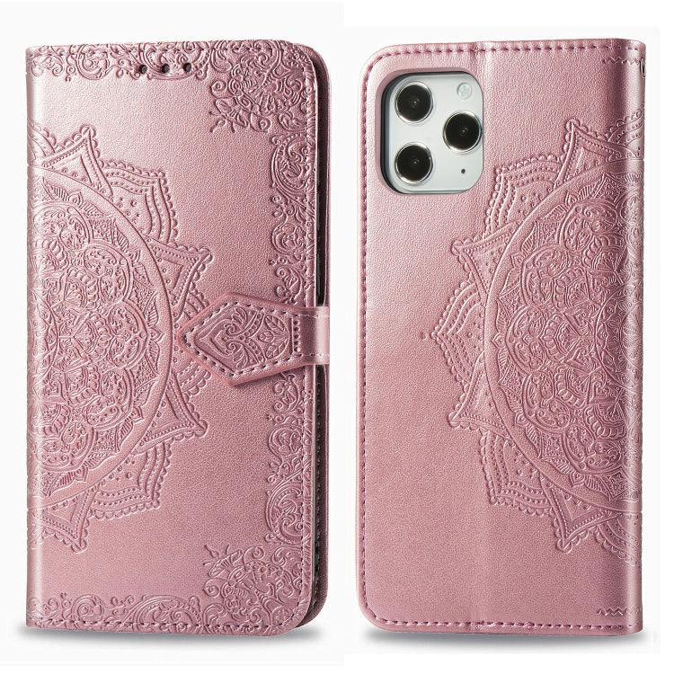 Mandala Flower Embossed Horizontal Flip Leather Case with Bracket / Card Slot / Wallet / Lanyard, For iPhone 12 Pro Max, For iPhone 12 / 12 Pro, For iPhone 12 mini