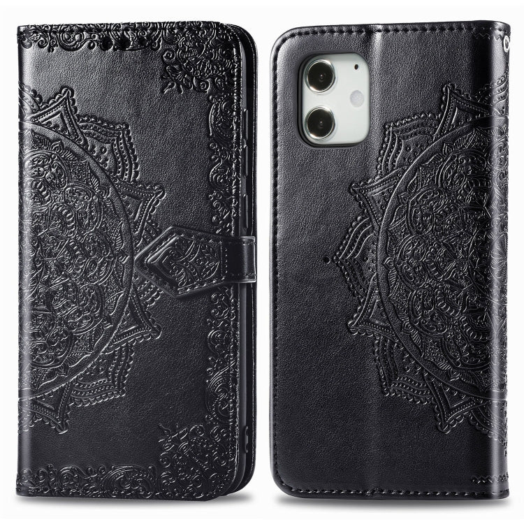 Mandala Flower Embossed Horizontal Flip Leather Case with Bracket / Card Slot / Wallet / Lanyard, For iPhone 12 Pro Max, For iPhone 12 / 12 Pro, For iPhone 12 mini