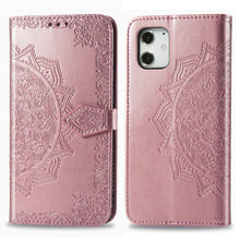 Load image into Gallery viewer, Mandala Flower Embossed Horizontal Flip Leather Case with Bracket / Card Slot / Wallet / Lanyard, For iPhone 12 Pro Max, For iPhone 12 / 12 Pro, For iPhone 12 mini