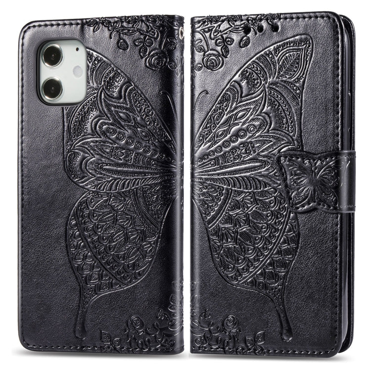 Butterfly Love Flower Embossed Horizontal Flip Leather Case with Bracket / Card Slot / Wallet / Lanyard, For iPhone 12 Pro Max, For iPhone 12 / 12 Pro 6.1 inch, For iPhone 12 mini