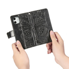 Load image into Gallery viewer, Butterfly Love Flower Embossed Horizontal Flip Leather Case with Bracket / Card Slot / Wallet / Lanyard, For iPhone 12 Pro Max, For iPhone 12 / 12 Pro 6.1 inch, For iPhone 12 mini