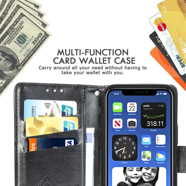 Butterfly Love Flower Embossed Horizontal Flip Leather Case with Bracket / Card Slot / Wallet / Lanyard, For iPhone 12 Pro Max, For iPhone 12 / 12 Pro 6.1 inch, For iPhone 12 mini