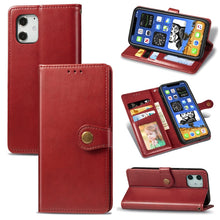 Load image into Gallery viewer, Retro Solid Color Leather Buckle Phone Case with Lanyard &amp; Photo Frame &amp; Card Slot &amp; Wallet &amp; Stand Function, For iPhone 12 Pro Max, For iPhone 12 / 12 Pro, For iPhone 12 mini