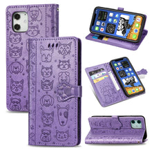 Load image into Gallery viewer, Cute Cat and Dog Embossed Horizontal Flip Leather Case with Holder &amp; Card Slots &amp; Wallet &amp; Lanyard, For iPhone 12 Pro Max, For iPhone 12 / 12 Pro, For iPhone 12 mini