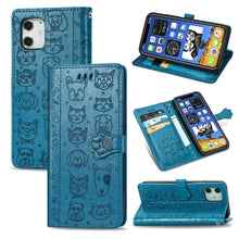 Load image into Gallery viewer, Cute Cat and Dog Embossed Horizontal Flip Leather Case with Holder &amp; Card Slots &amp; Wallet &amp; Lanyard, For iPhone 12 Pro Max, For iPhone 12 / 12 Pro, For iPhone 12 mini