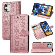 Load image into Gallery viewer, Cute Cat and Dog Embossed Horizontal Flip Leather Case with Holder &amp; Card Slots &amp; Wallet &amp; Lanyard, For iPhone 12 Pro Max, For iPhone 12 / 12 Pro, For iPhone 12 mini