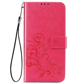Four-leaf Clasp Embossed Buckle Mobile Phone Protection Leather Case with Lanyard & Card Slot & Wallet & Bracket Function, For iPhone 12 Pro Max, For iPhone 12 / 12 Pro, For iPhone 12 mini