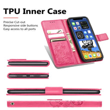 Load image into Gallery viewer, Four-leaf Clasp Embossed Buckle Mobile Phone Protection Leather Case with Lanyard &amp; Card Slot &amp; Wallet &amp; Bracket Function, For iPhone 12 Pro Max, For iPhone 12 / 12 Pro, For iPhone 12 mini