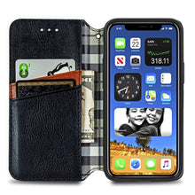 Load image into Gallery viewer, Cubic Grid Pressed Horizontal Flip Magnetic PU Leather Case with Holder &amp; Card Slots &amp; Wallet, For iPhone 12 Pro Max, For iPhone 12 mini