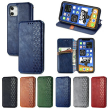 Load image into Gallery viewer, Cubic Grid Pressed Horizontal Flip Magnetic PU Leather Case with Holder &amp; Card Slots &amp; Wallet, For iPhone 12 Pro Max, For iPhone 12 mini