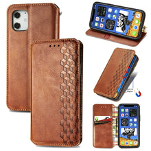 Load image into Gallery viewer, Cubic Grid Pressed Horizontal Flip Magnetic PU Leather Case with Holder &amp; Card Slots &amp; Wallet, For iPhone 12 Pro Max, For iPhone 12 mini