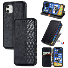 Load image into Gallery viewer, Cubic Grid Pressed Horizontal Flip Magnetic PU Leather Case with Holder &amp; Card Slots &amp; Wallet, For iPhone 12 Pro Max, For iPhone 12 mini