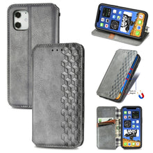 Load image into Gallery viewer, Cubic Grid Pressed Horizontal Flip Magnetic PU Leather Case with Holder &amp; Card Slots &amp; Wallet, For iPhone 12 Pro Max, For iPhone 12 mini