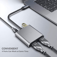 Load image into Gallery viewer, ZS-SG4T1HD2 4-in-1 Type-C to Dual HDMI + USB 3.0 Port + Type-C PD Charging Port Multi-functional HD Dock Adapter
