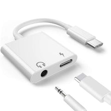 Load image into Gallery viewer, 2 in 1 USB-C Adapter with 3.5mm Headphone Jack, Compatible for iPad Pro and Type-C Jack Phone, 2 in 1