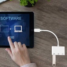 Load image into Gallery viewer, 3 in 1 USB-C OTG Adapter with 3.5mm Headphone Jack, Compatible for iPad Pro and Type-C Jack Phone, 3 in 1