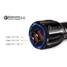 Load image into Gallery viewer, Qc3.0 Dual USB 6A Vehicle Fast Charger / Mobile Phone Tablet Fast Charging, LZ-681 (Black), LZ-681 (White)