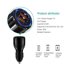 Load image into Gallery viewer, Qc3.0 Dual USB 6A Vehicle Fast Charger / Mobile Phone Tablet Fast Charging, LZ-681 (Black), LZ-681 (White)