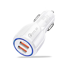 Load image into Gallery viewer, Qc3.0 Dual USB 6A Vehicle Fast Charger / Mobile Phone Tablet Fast Charging, LZ-681 (Black), LZ-681 (White)