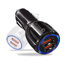 Load image into Gallery viewer, Qc3.0 Dual USB 6A Vehicle Fast Charger / Mobile Phone Tablet Fast Charging, LZ-681 (Black), LZ-681 (White)