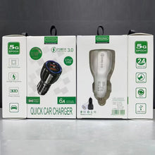 Load image into Gallery viewer, Qc3.0 Dual USB Car Charger + 8 Pin Fast Charging Line Car Charging Kit, 8 Pin (Black), 8 Pin (White)