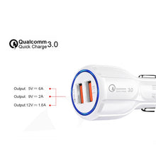 Load image into Gallery viewer, Qc3.0 Dual USB Car Charger + Micro USB Fast Charging Cable Car Charging Kit, Micro USB (White), Micro USB (Black)