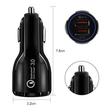 Load image into Gallery viewer, Qc3.0 Dual USB Car Charging + Type-C Fast Charging Cable Car Charging Kit, Type-C (Black), Type-C (White)